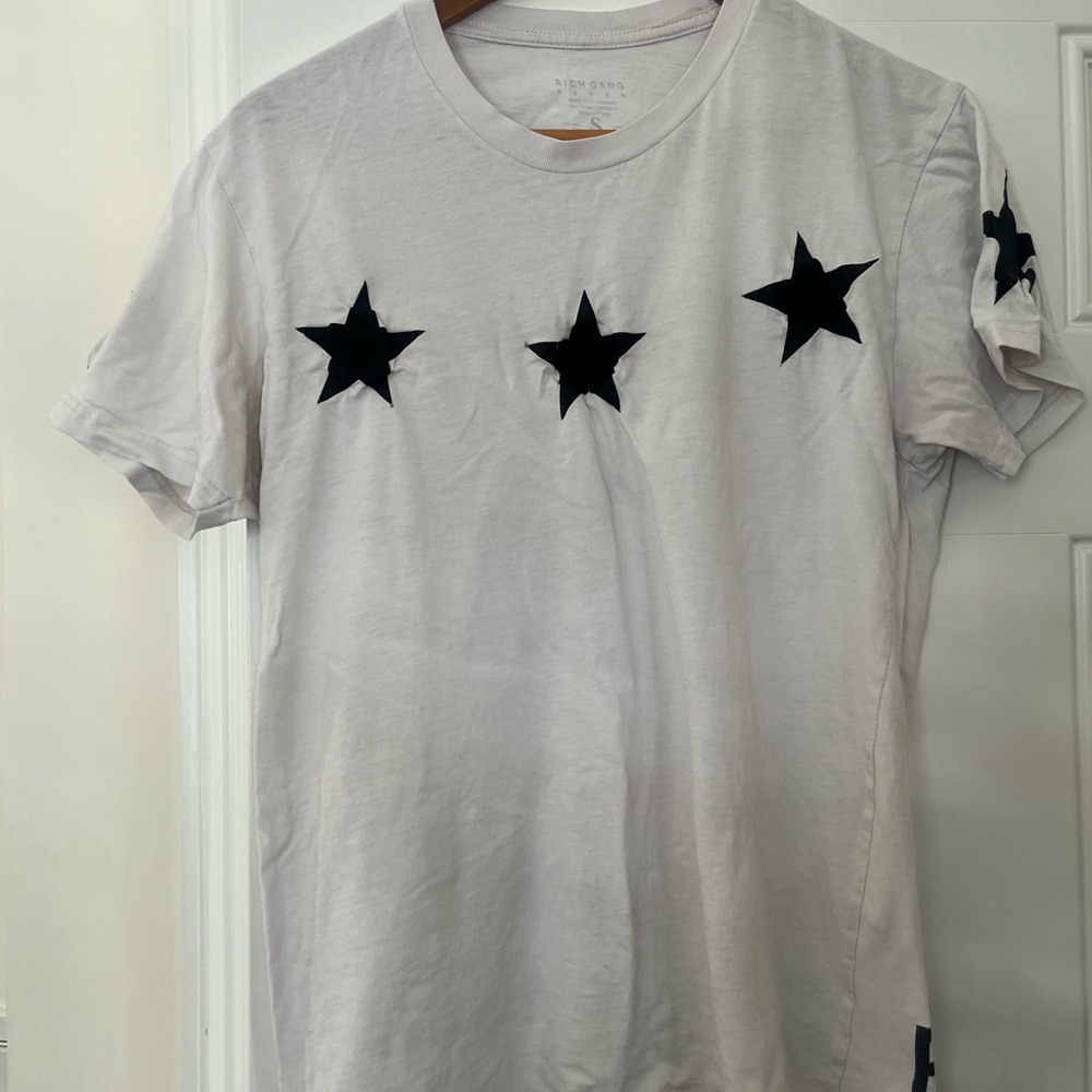 John Varvatos White T-Shirt with Black Stars